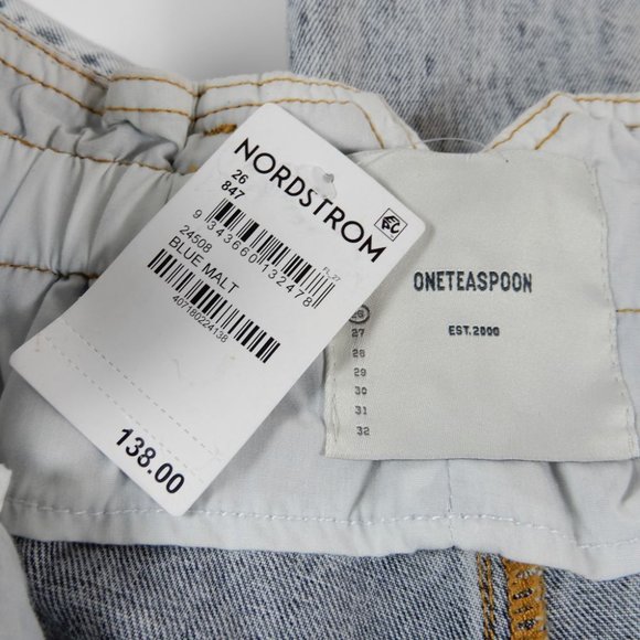 ONE TEASPOON Pioneer JEANS Size 26 High Waist Ripped Nonstretch Acid-washed NEW - Picture 9 of 10